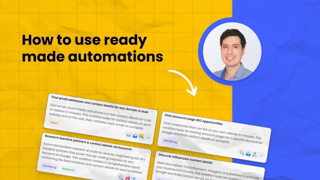 how to use ready made automations in Hexomatic