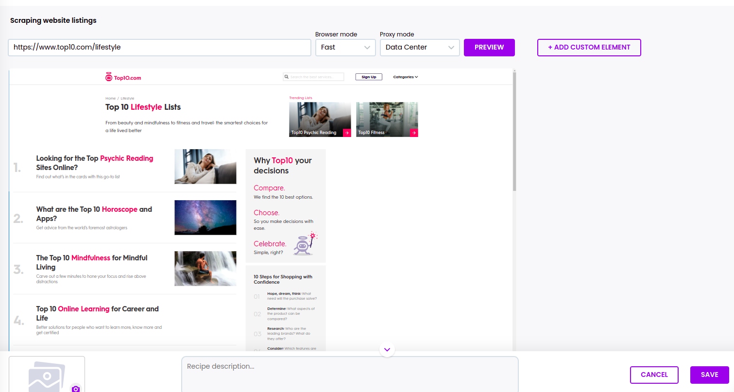 How to scrape any website to an Excel spreadsheet Hexomatic