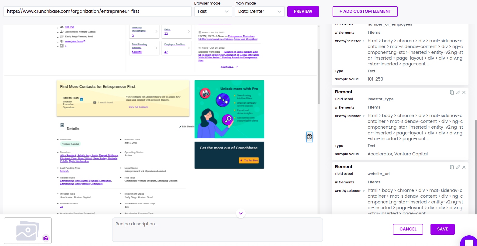 How To Scrape Crunchbase | Hexomatic Academy