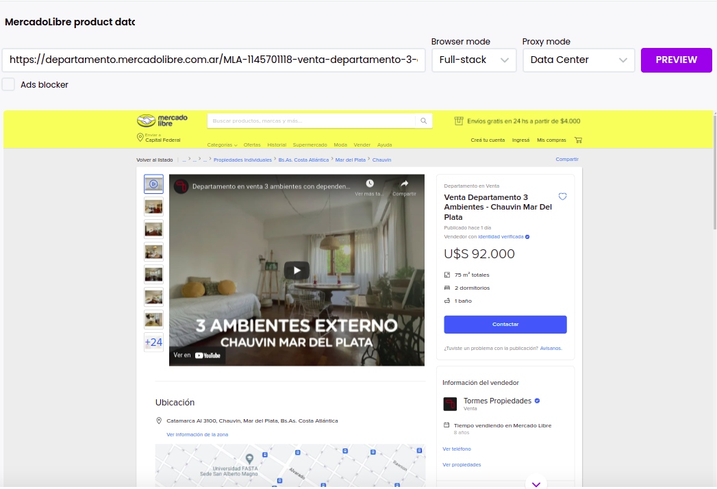 How to scrape MercadoLibre product data | Hexomatic