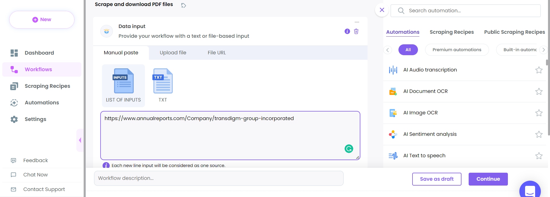 How to scrape and download PDF files Hexomatic