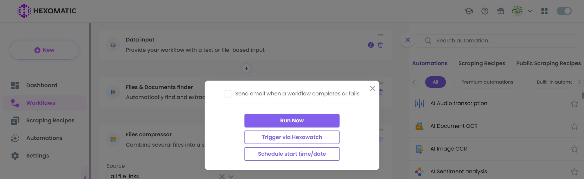 How to scrape and download PDF files Hexomatic