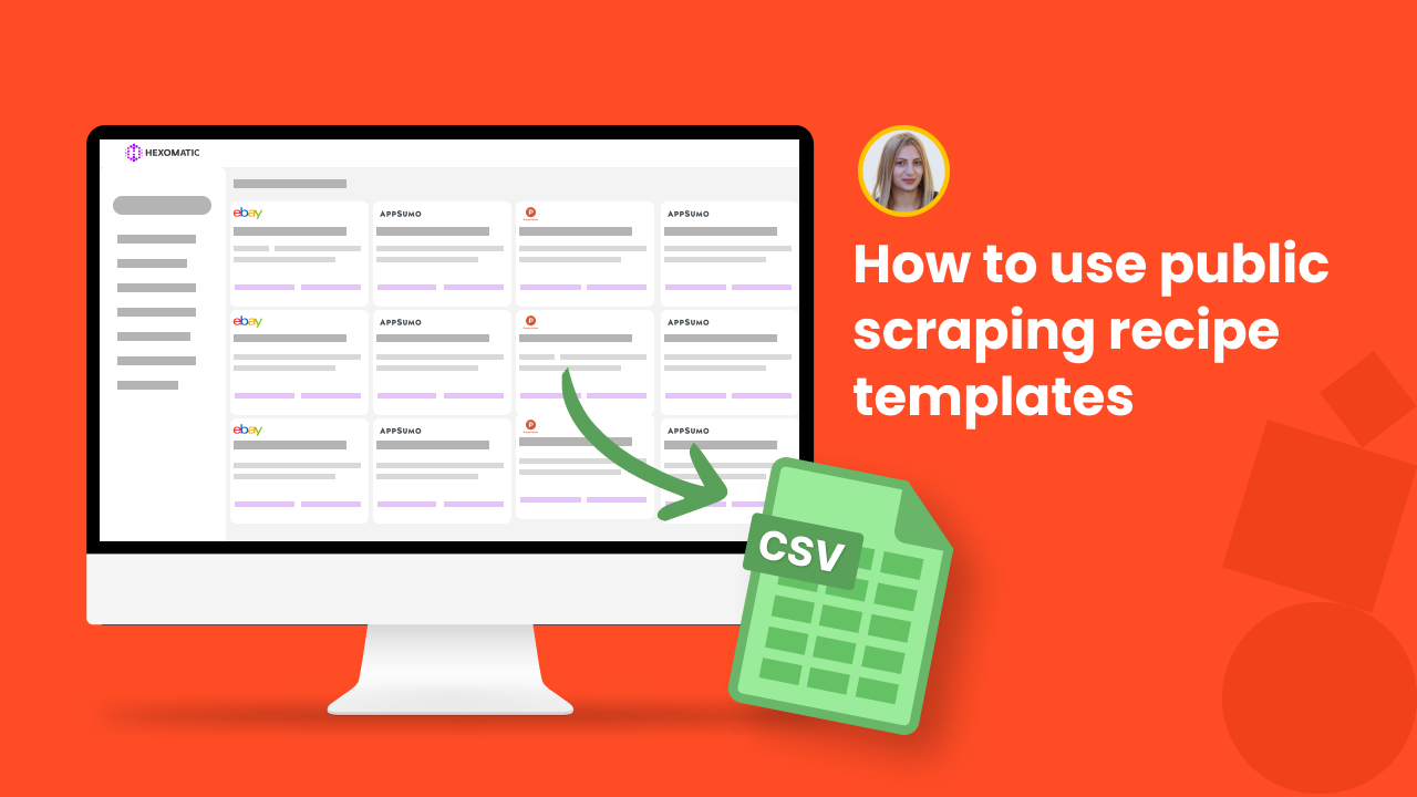 How to use public scraping recipe templates | Hexomatic