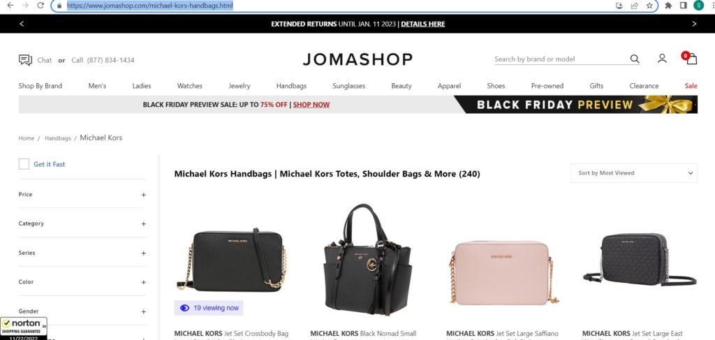 Jomashop online clearance