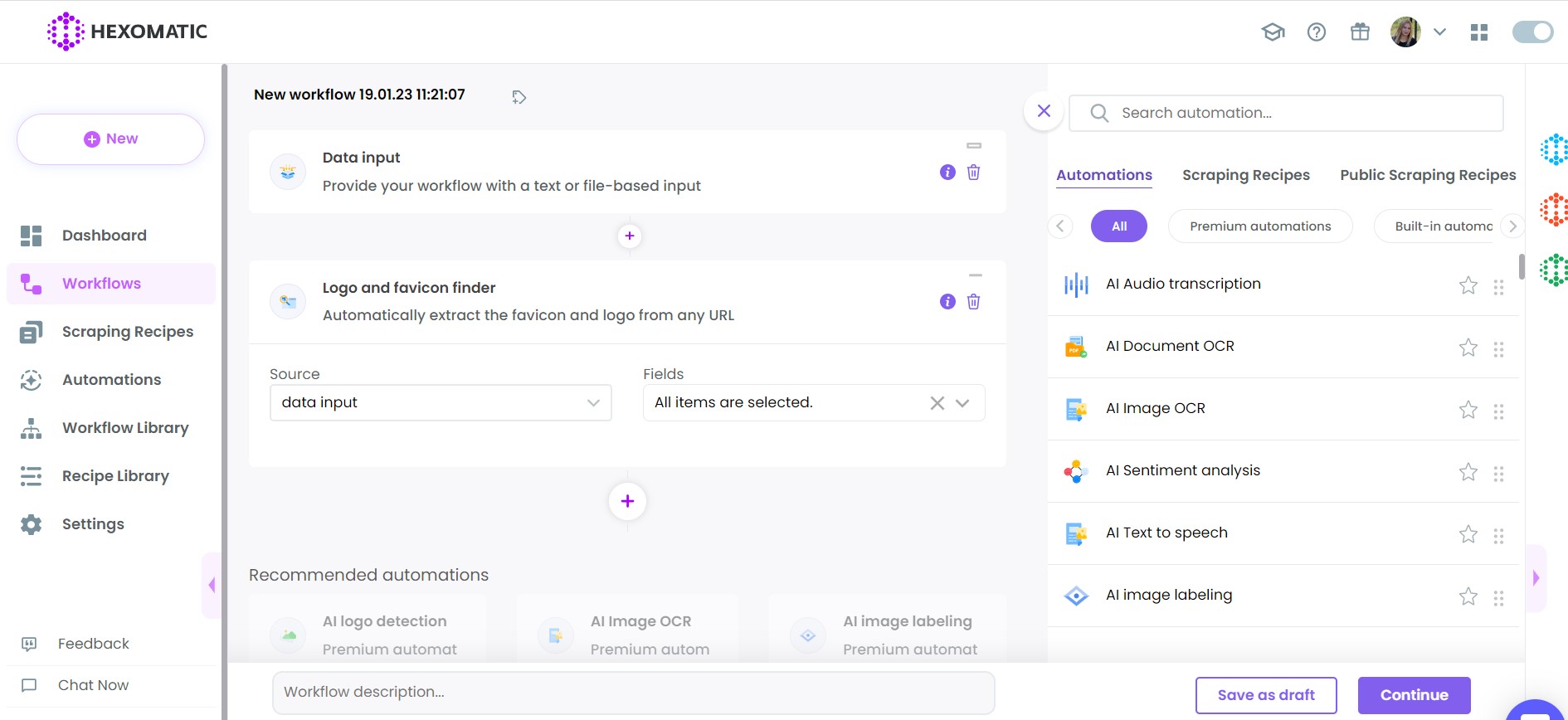 How to scrape Logos and Favicons from any website at scale | Hexomatic