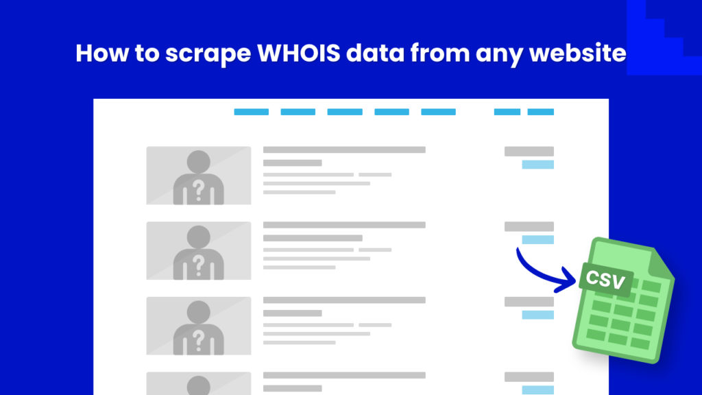 How to scrape WHOis data from websites