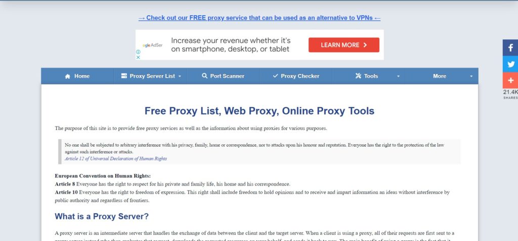 Proxy Nova page