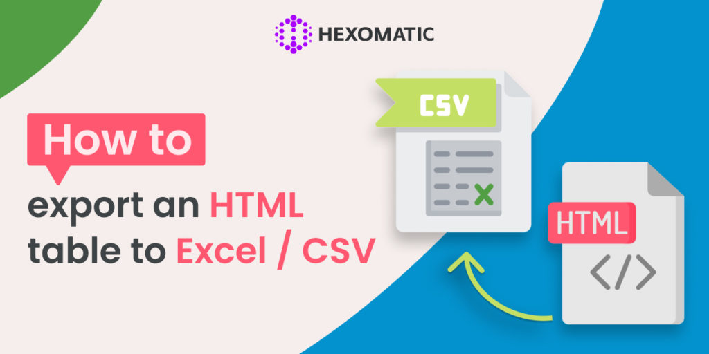 How to export an HTML table to Excel CSV