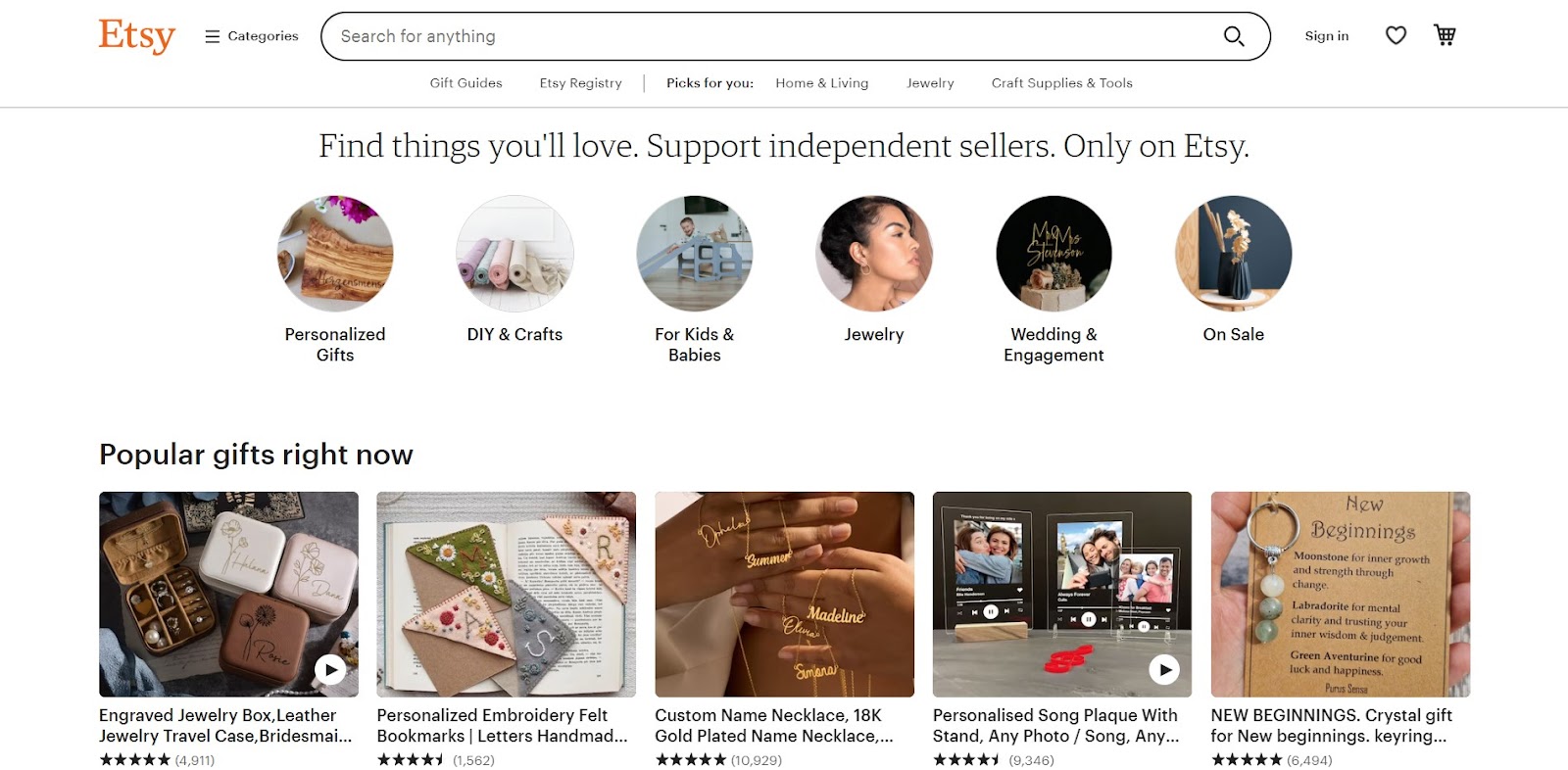 Etsy- one of the most scraped websites