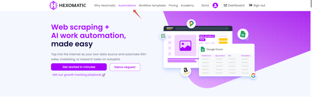 hexomatic automations