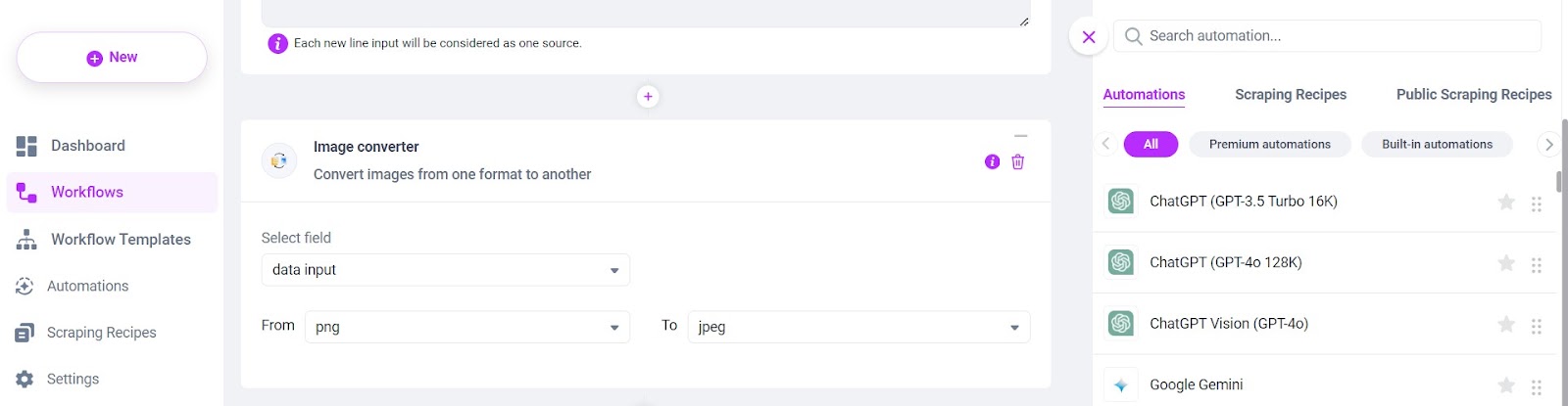 Image converter to convert image formats