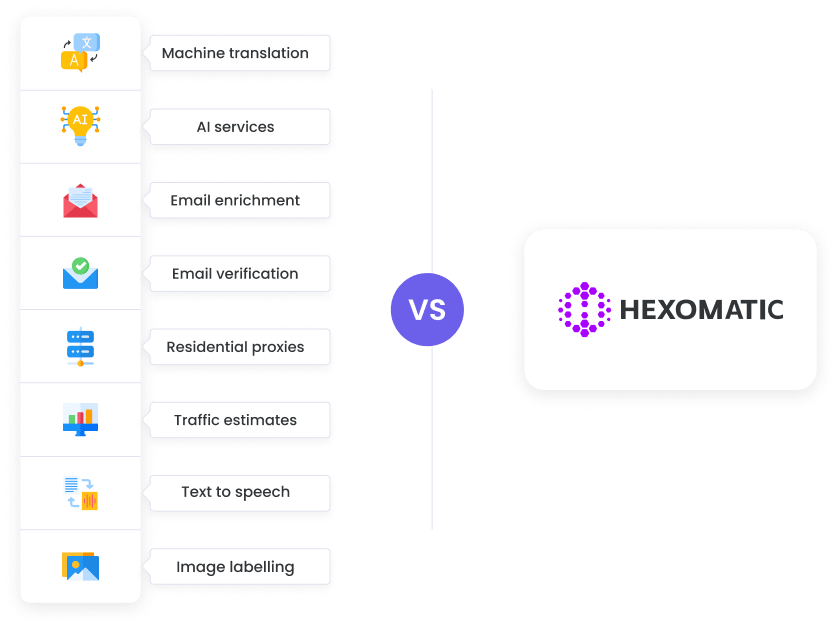 hexomatic advantages comaret to other companies
